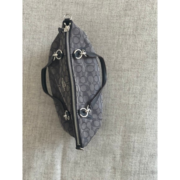 COACH Monogram Canvas Small Bag #F36625 Kelsey Grey/Black - Picture 4 of 7